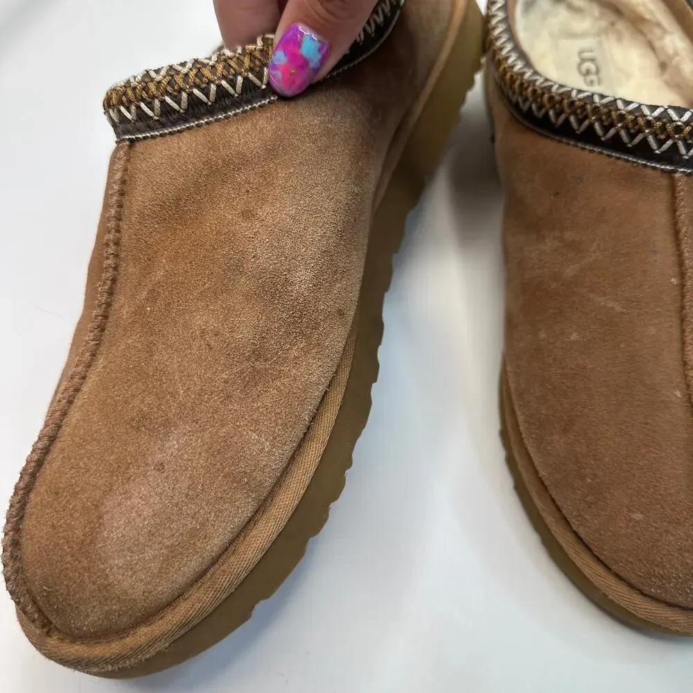 UGG Tasman Brown Suede Slip Ons